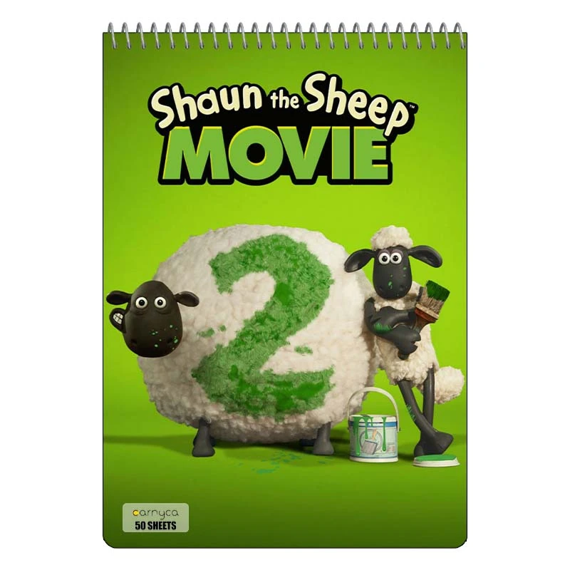 دفتر نقاشی 50 برگ سیمی کارنیکا طرح بره ناقلا shuan the sheep کد 28206