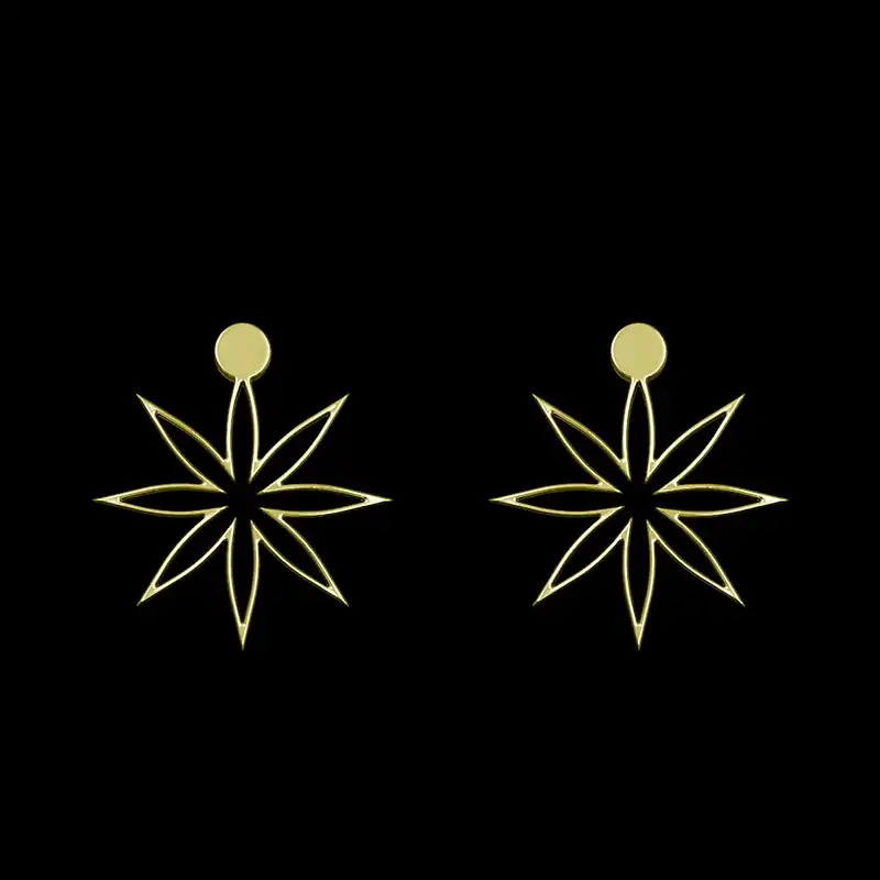 گوشواره طلا 18 عیار زنانه مدوپد مدل ستاره کد GA1-15555