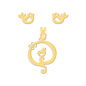 نیم ست طلا 18 عیار زنانه کرابو مدل Kr8005
