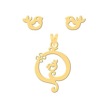 نیم ست طلا 18 عیار زنانه کرابو مدل Kr8005