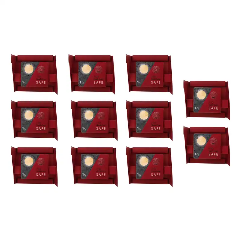 شمش طلای 18 عیار طلای سیف مدل H11 بسته 11 عددی
