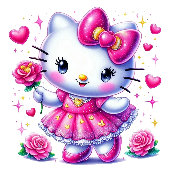 استیکر پارچه و لباس پاد آفرین طرح کیتی  کد 1131