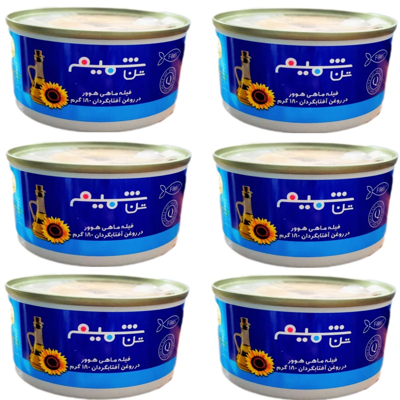 تن ماهی در روغن آفتابگردان شمیم - 180 گرم بسته 6 عددی