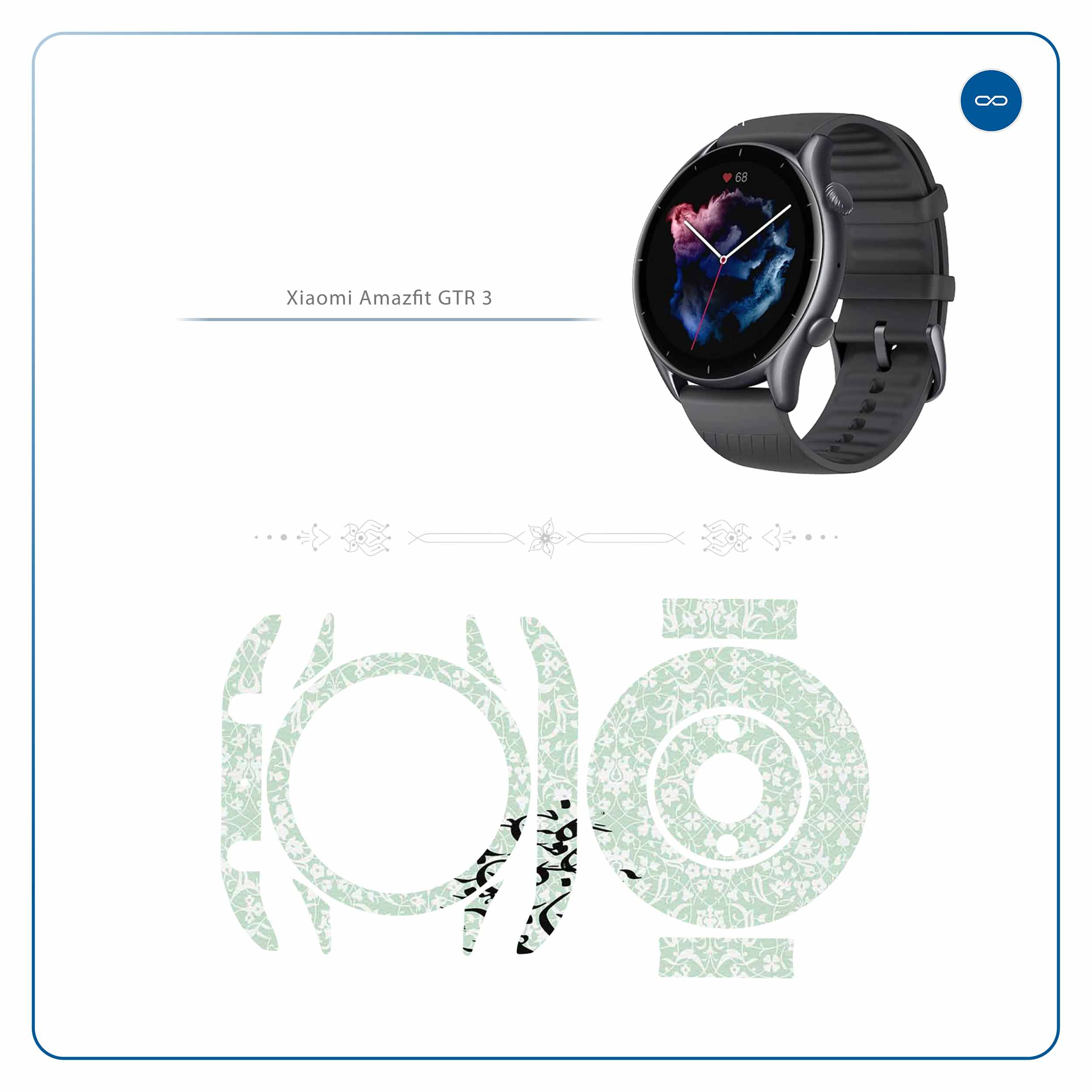 برچسب ماهوت طرح Nastaliq-3 مناسب برای ساعت هوشمند آمازفیت GTR 3