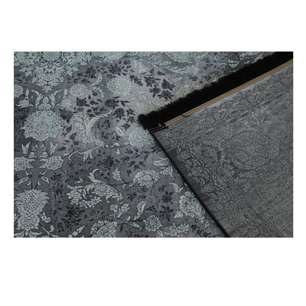 فرش ماشینی آویژه طرح وینتیج کد 1496_D زمینه خاکستری