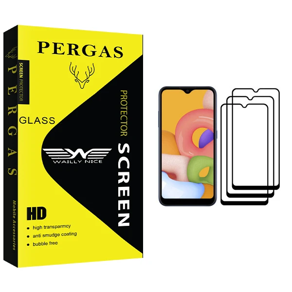 محافظ صفحه نمایش وایلی نایس مدل Pergas Glass مناسب برای گوشی موبایل سامسونگ Galaxy A01 بسته سه عددی