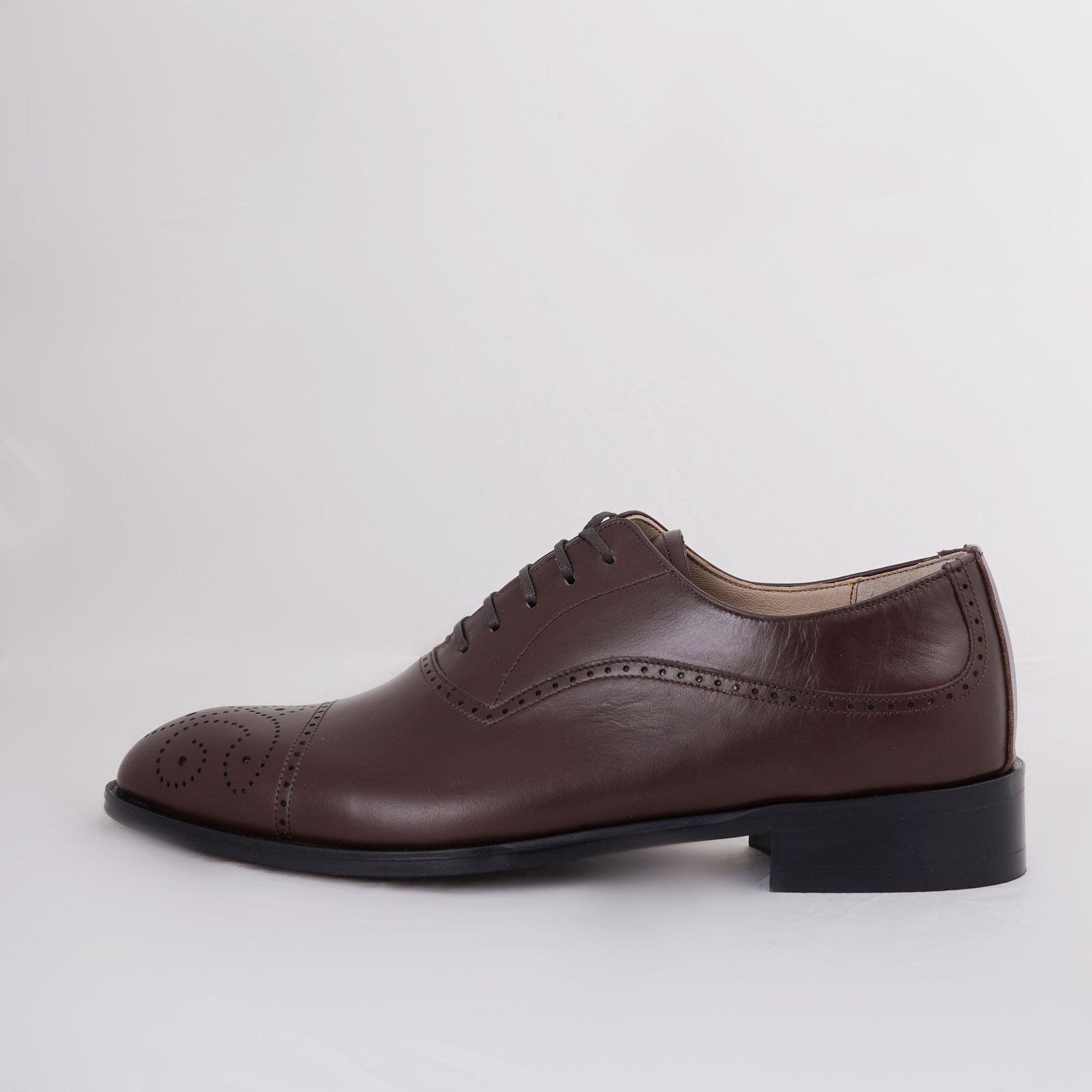 کفش مردانه کرمانی مدل چرم دستدوز طبیعی کد 1073 رنگ قهوه ای -  - 5