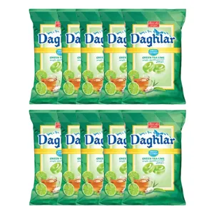آبنبات بدون قند لیمو چای سبز شیرین عسل - 50 گرم بسته 10 عددی