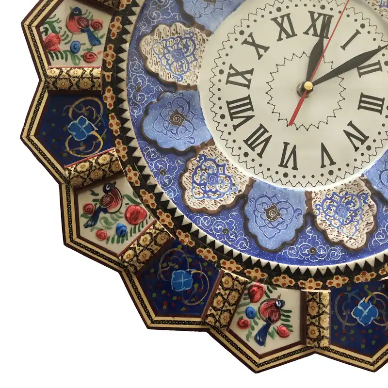 ساعت خاتم کاری طرح گل و مرغ کد DF552