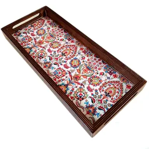 سینی دسته دار مدل اسلیمی کد 08 سایز 38×17 سانتی متر