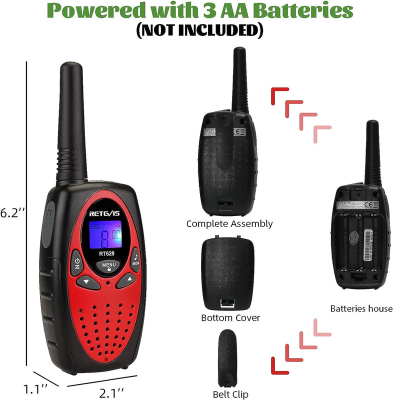 بیسیم اسباب بازی رتویس مدل RT628 واکی تاکی بسته 2 عددی