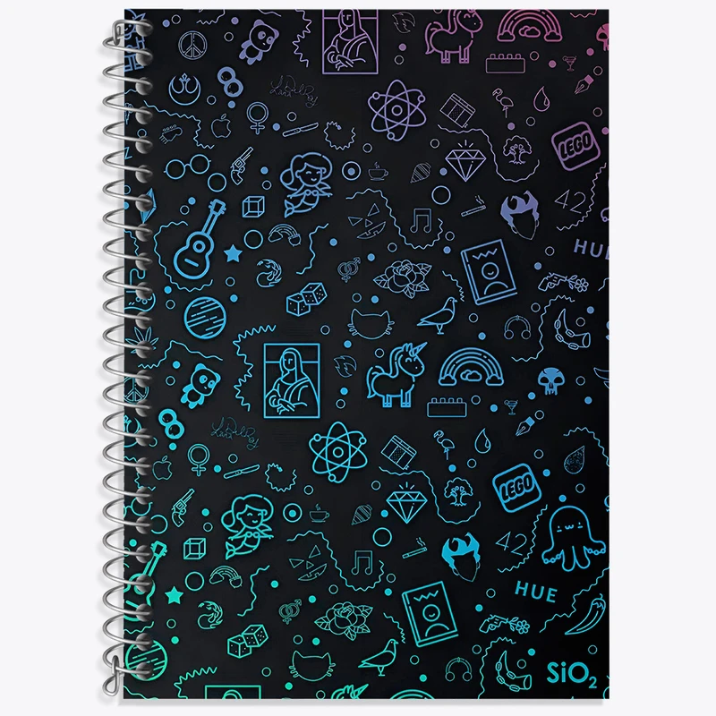 دفتر زبان 50 برگ خندالو مدل سه خط طرح پترن فانتزی کد N5453