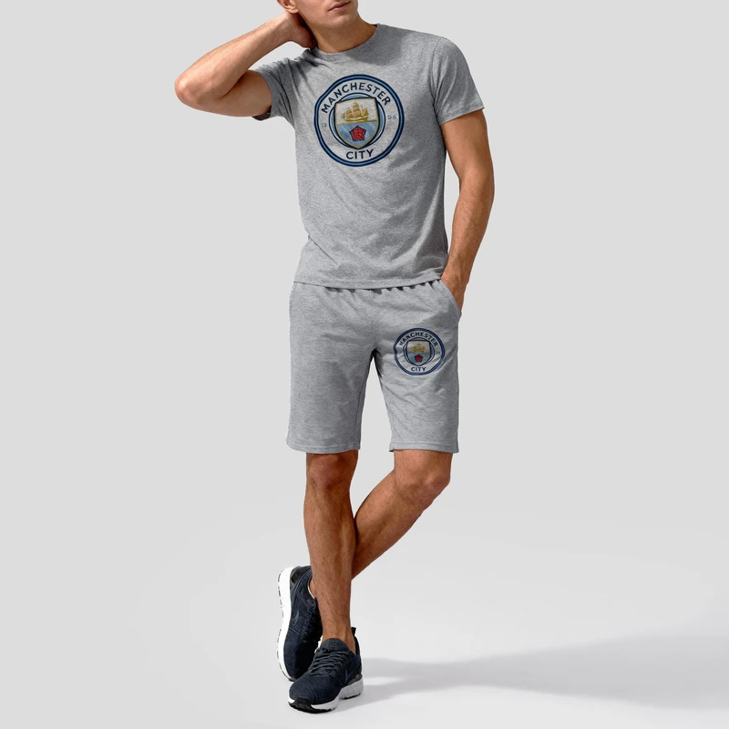 ست تی شرت و شلوارک مردانه مدل منچستر سیتی A27