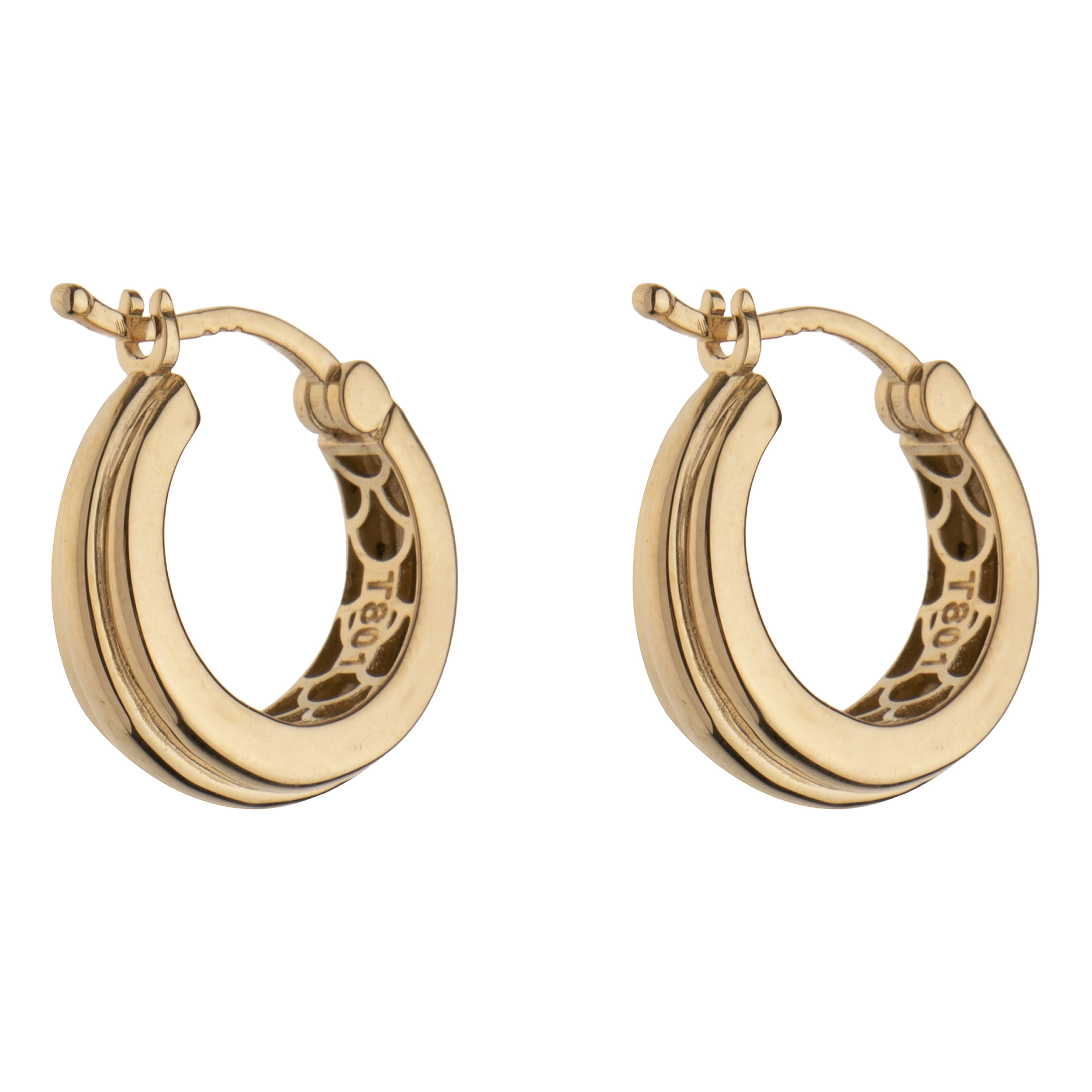 گوشواره حلقه‌ای طلا 18 عیار زنانه گلدم مدل E-3070057