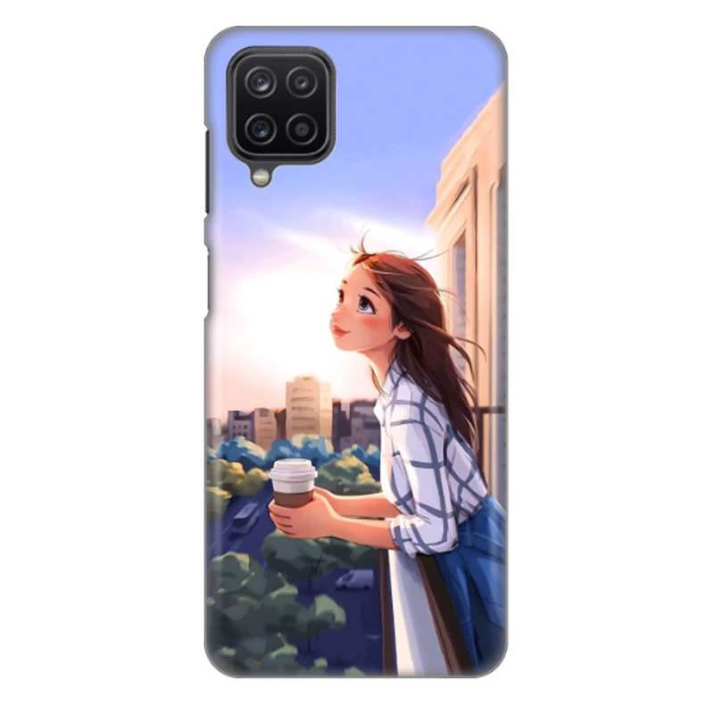 کاور طرح دختر و قهوه کد DIMO-016 مناسب برای گوشی موبایل سامسونگ Galaxy A12