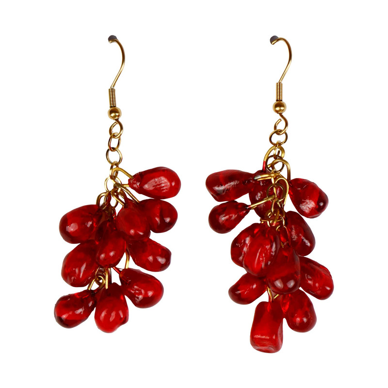 گوشواره زنانه مدل یلدایی طرح دانه انار