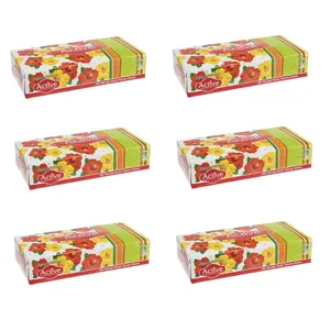 دستمال کاغذی 100 برگ اکتیو مدل گل فانتزی بسته 6 عددی