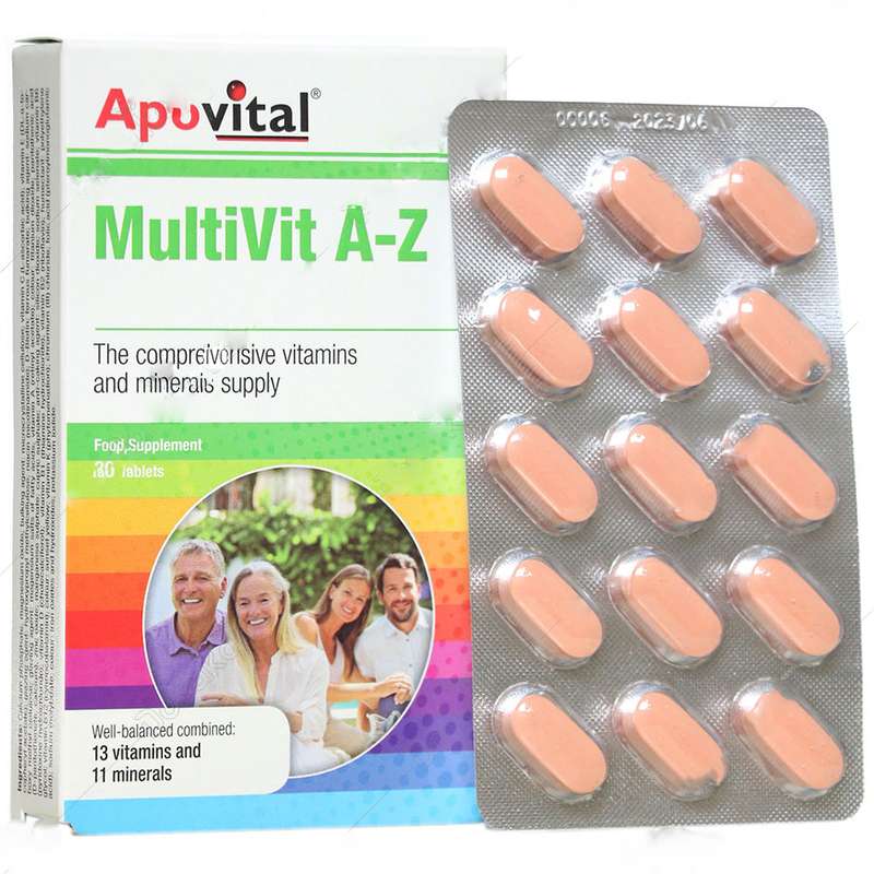 قرص مولتی ویتامین a-z آپوویتال بسته 30 عددی
