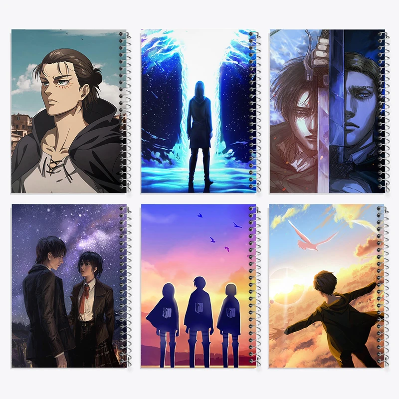 دفتر مشق 50 برگ خندالو طرح انیمه اتک آن تایتان کد 631 مجموعه 6 عددی