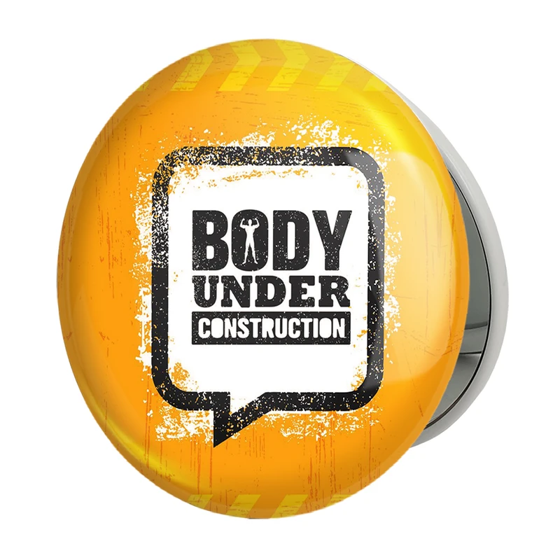 آینه جیبی خندالو طرح Body Under Construction مدل تاشو کد 10038 