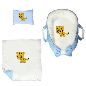 سرویس خواب سه تکه نوزاد ناریکو مدل گارد محافظ دار طرح  بچه پلنگ کد 0382