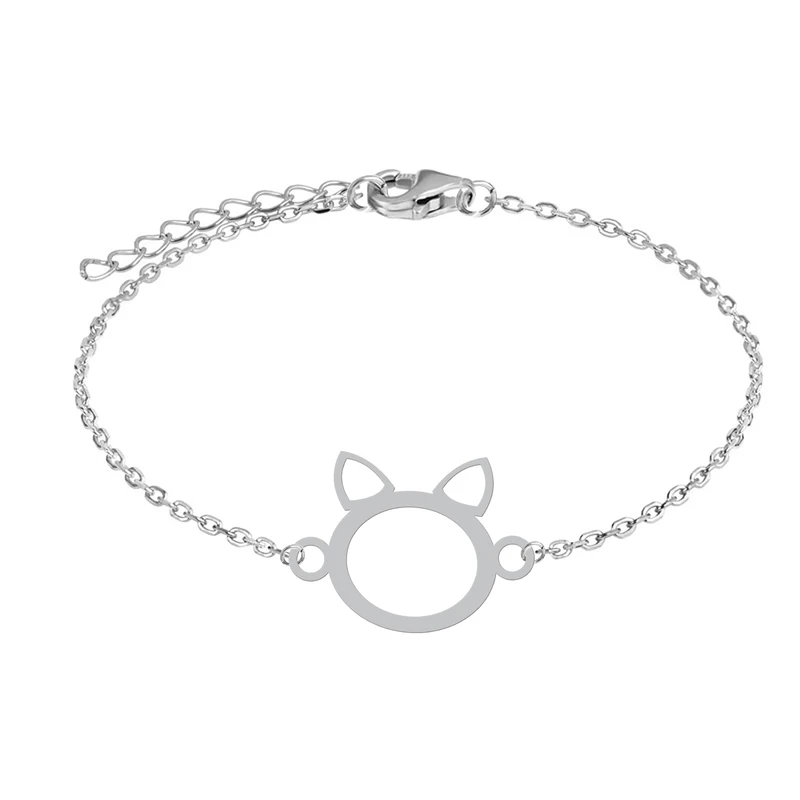 دستبند زنجیری زنانه هایکا طرح کارتونی گربه کد zd.h 441