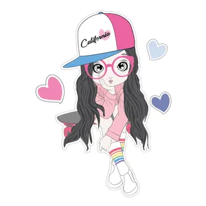 استیکر دیواری کودک تُکتم مدل love girl کد17