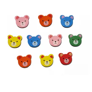 مهره دستبند مدل خرس چوبی کد MO 158 بسته 10 عددی