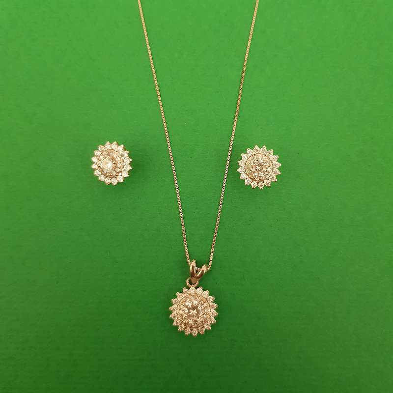 نیم ست نقره زنانه مدل خورشیدی