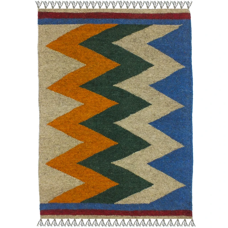 گلیم دستبافت یک متر مدل پادری شیراز کد 1705 زمینه الوان