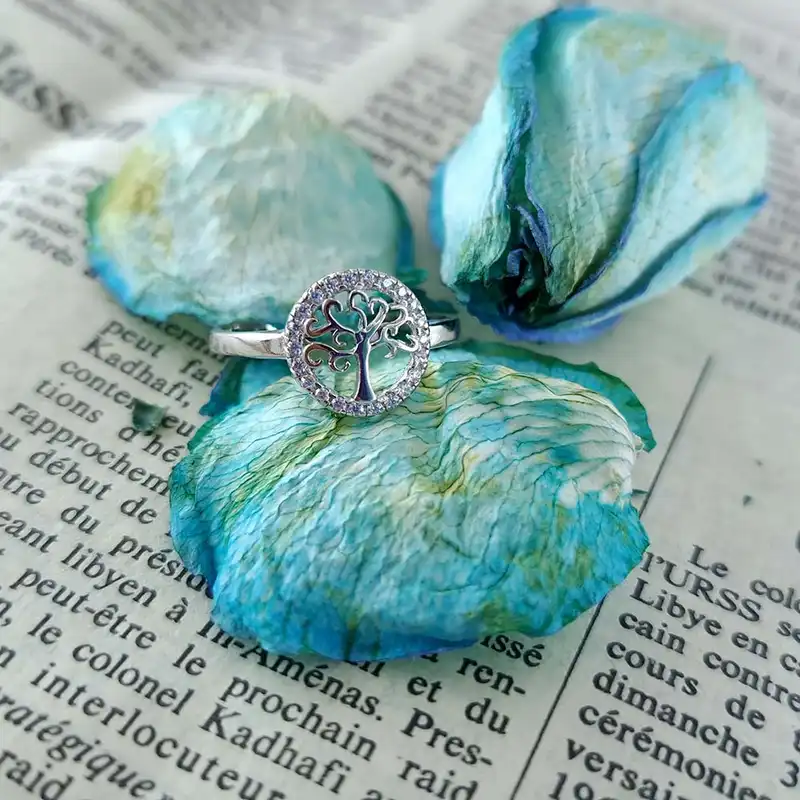 انگشتر نقره زنانه ملک زیور مدل درخت زندگی کد 20