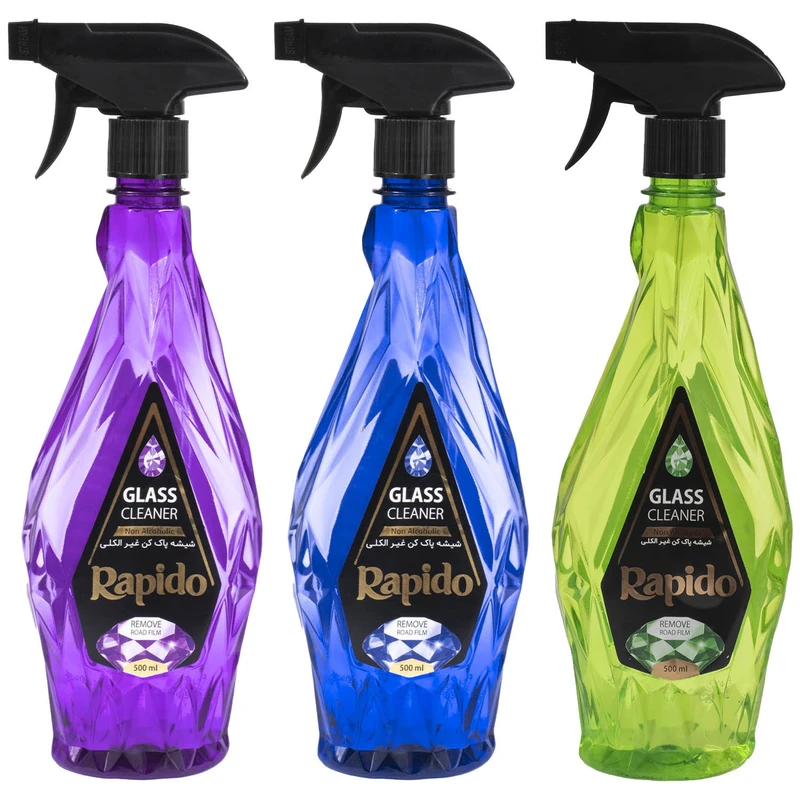 شیشه پاک کن راپیدو مدل Spring flowers حجم 500 میلی لیتر مجموعه 3 عددی