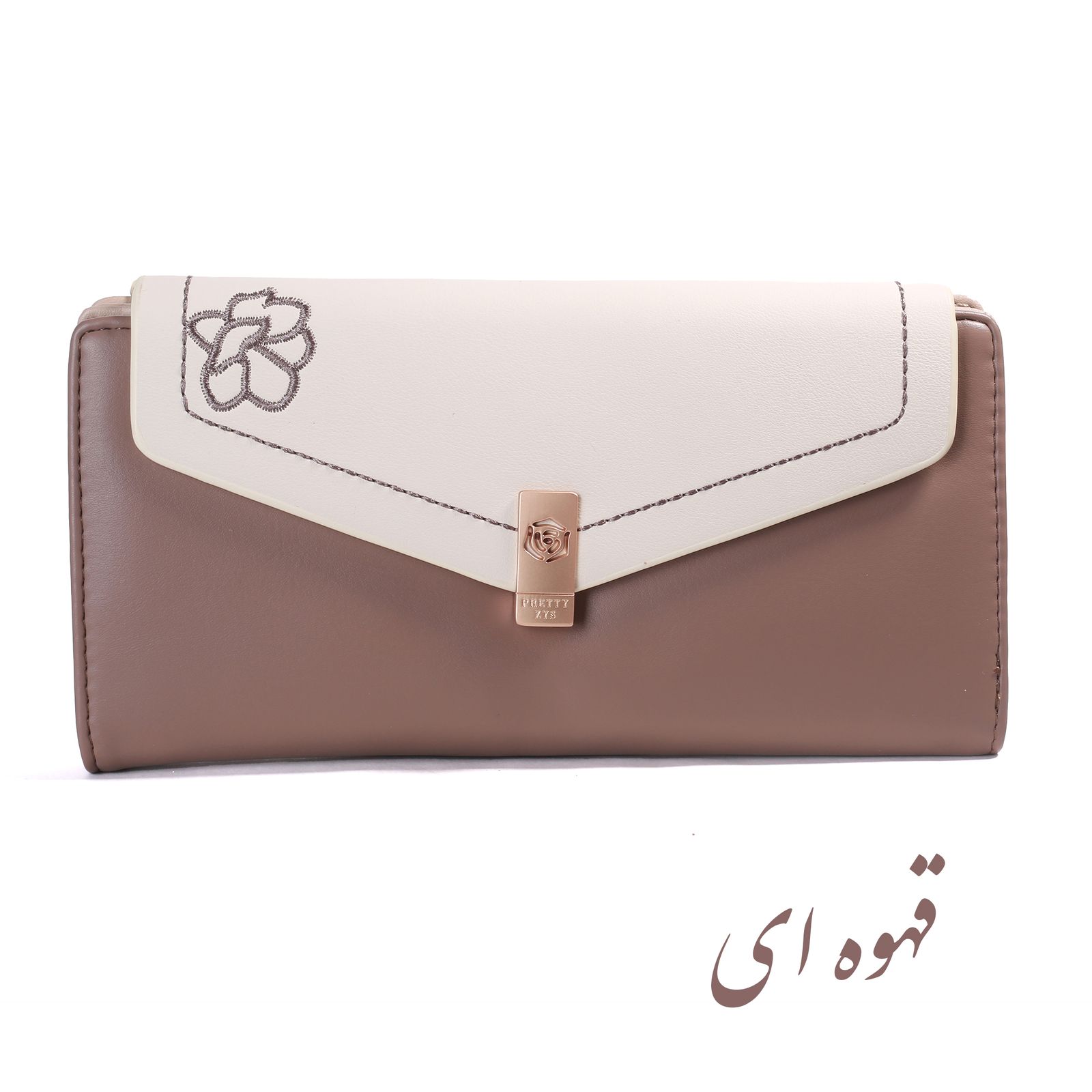 کیف پول زنانه پرتیزس طرح گلدوزی کد 2020023 - - 2