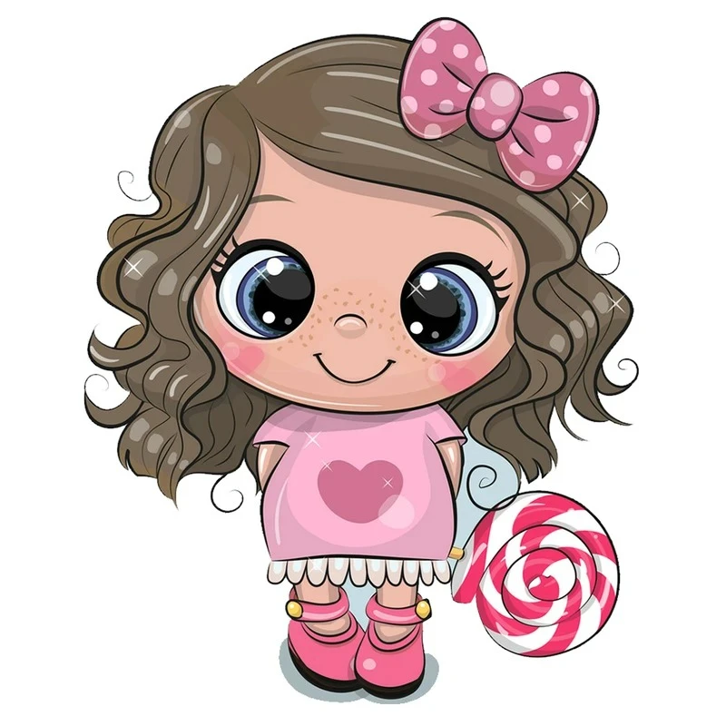 استیکر پارچه و لباس کارانس مدل دختر کد AST-3274 بسته 4 عددی