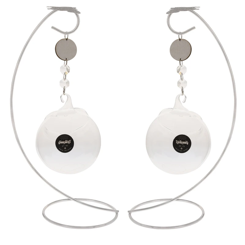 استند رومیزی تزیینی آریا کریستال مدل قلبی-2 مجموعه دو عددی