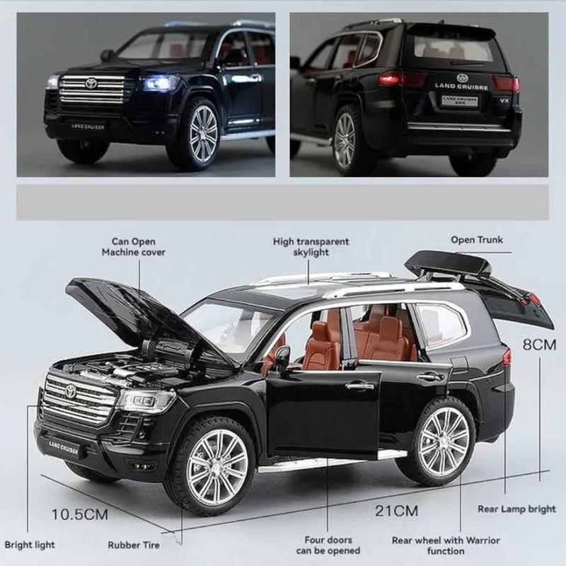 ماکت ماشین ناب سل مدل تویوتا لندکروز فلزی TOYOTA LANDCRUISER LC300 به همراه جاسوییچی