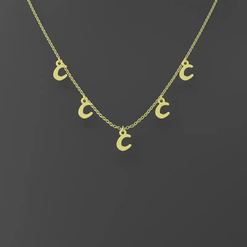 گردنبند طلا 18 عیار زنانه مدوپد مدل حرف C کد RNA16993