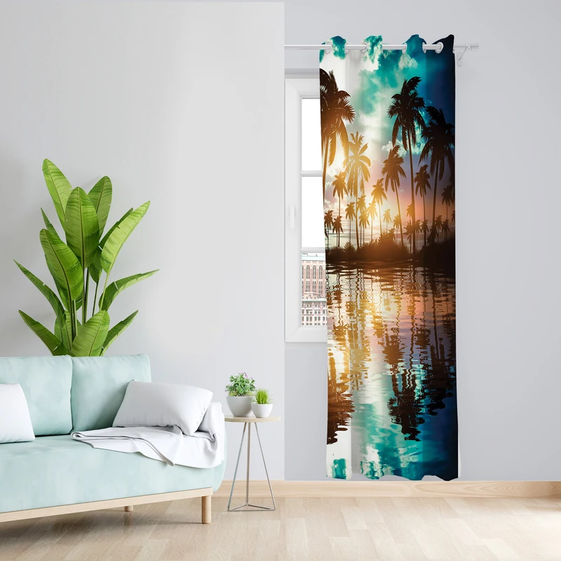 پرده طرح جزیره مدل مخمل پانچی کد 2342 z سایز 140x200 سانتی متر