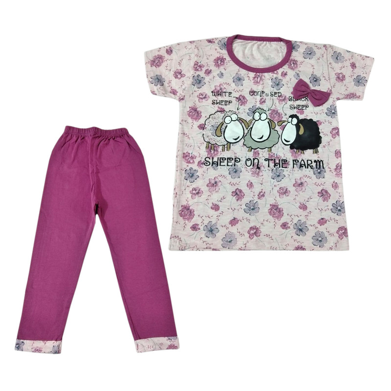  ست تیشرت و شلوارک دخترانه مدل A266