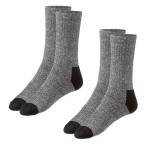 جوراب ساق بلند مردانه مدل حوله ای کد TW2025GG مجموعه دو عددی