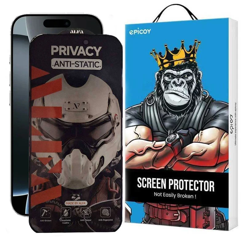 محافظ صفحه نمایش حریم شخصی اپیکوی مدل Alpha مناسب برای گوشی موبایل اپل iPhone 16 Pro Max