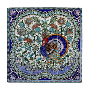 زیر لیوانی طرح نقوش هندسی و نقش بوقلمون کد    4046236_2505