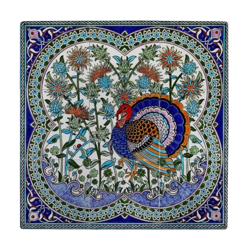 زیر لیوانی طرح نقوش هندسی و نقش بوقلمون کد 4046236_2505