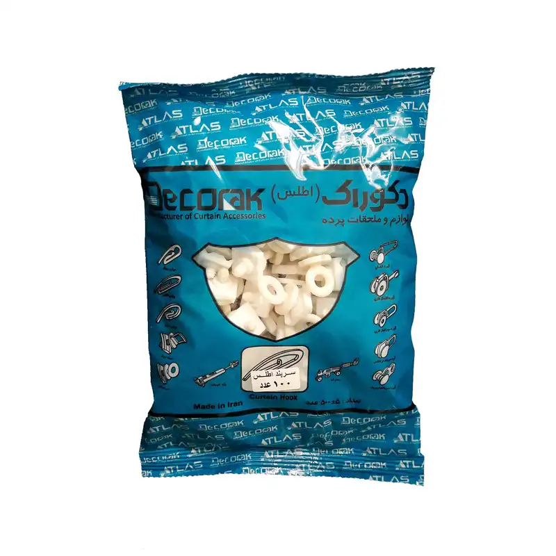 گیره پرده اطلس مدل 01 بسته 100 عددی