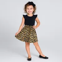 ست تاپ و دامن دخترانه دل آویز مدل T358