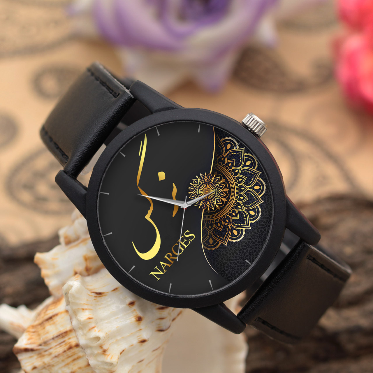 ساعت مچی عقربه ای زنانه طرح نرگس کد LF3216