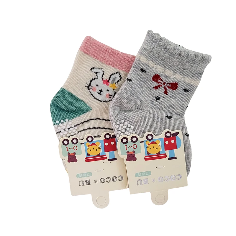 جوراب ساق کوتاه بچگانه مدل کوکو خرگوش 1-0 کد 05007 بسته 2 عددی