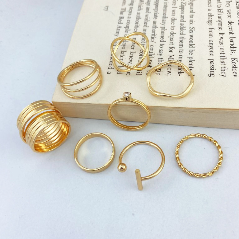 انگشتر زنانه مدل R4162 مجموعه 8 عددی