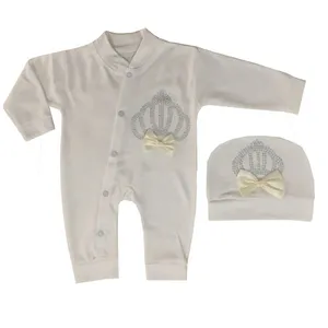 ست سرهمی و کلاه نوزادی مدل تاج کد 215