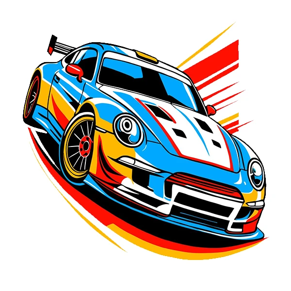  استیکر پارچه و لباس پاد آفرین طرح ماشین اسپرت کد 5262